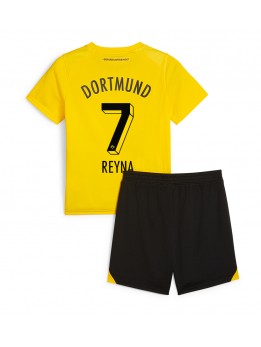 Billige Borussia Dortmund Giovanni Reyna #7 Hjemmedraktsett Barn 2023-24 Kortermet (+ Korte bukser)